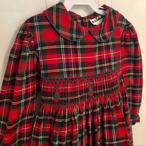 Smocked, Red Plaid Christmas Dress